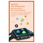 W5PRO 4G børneur med dobbelt kamera 2+16G slidstærkt 1.83" IPS HD smart phone-ur