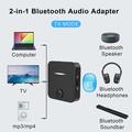 WB5 - 2-i-1 Bluetooth V5.0 Audio Transmitter/modtager TV/PC/Bil - Sort