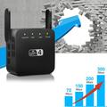 WD-611U 300 Mbps WiFi-extender med dobbelte antenner - EU-stik - Sort