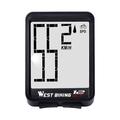 WEST BIKING MTB Landevejscykel Computer Skærm Baggrundslys Vandtæt Trådløs Multifunktions Cykel Speedometer - Sort