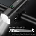 WEST BIKING YB0701387 1000 Lumen cykelforlygte aluminiumslegering USB genopladelig 7 lystilstande cykellygte (med beslag)