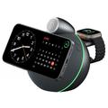 WIWU G042 3-i-1 Qi 2.2 trådløs opladningshøjttaler - 25W - sort