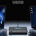 WLX-60A 8-i-1 100W GaN-opladningsstation til skrivebordet med udtrækkeligt USB-C-kabel