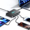 WLX-60A 8-i-1 100W GaN-opladningsstation til skrivebordet med udtrækkeligt USB-C-kabel
