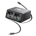 WLX-60E 210W GaN-opladestation med 2 udtrækkelige USB-C-kabler