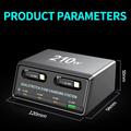 WLX-60E 210W GaN-opladestation med 2 udtrækkelige USB-C-kabler