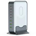 WLX-F8B GaN 8-ports stationær ladestation til bærbare computere, tablets og telefoner - 200W
