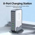 WLX-F8B GaN 8-ports stationær ladestation til bærbare computere, tablets og telefoner - 200W
