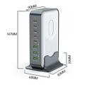 WLX-F8B GaN 8-ports stationær ladestation til bærbare computere, tablets og telefoner - 200W