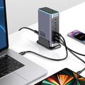 WLX-F8L 8-ports GaN-opladningsstation til skrivebordet 660W - 6xUSB-C PD, 2xUSB-A QC3.0