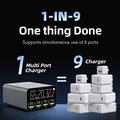 WLX-M3 9-i-1 GaN-stationær opladningsstation/trådløs oplader med flere porte - 80W