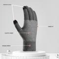 WM 1 par unisex-strikkede, varme handsker med touchscreen og strækbare vanter med strikforing
