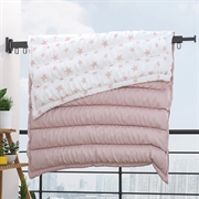 Vægmonteret Tøjstativ / Tørrestativ i aluminium - Foldbar, 2 Led - Sort