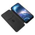 HTC Desire 22 Pro Pung Cover- Kulfiber - Sort