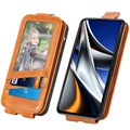 Lynlåslomme Xiaomi Poco X4 Pro 5G Vertikal Flip Cover - Brun