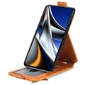 Lynlåslomme Xiaomi Poco X4 Pro 5G Vertikal Flip Cover - Brun
