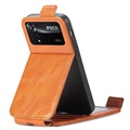 Lynlåslomme Xiaomi Poco X4 Pro 5G Vertikal Flip Cover - Brun