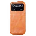 Lynlåslomme Xiaomi Poco X4 Pro 5G Vertikal Flip Cover - Brun