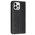 iPhone 14 Pro Pung Cover - Karbonfiber - Sort