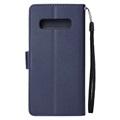 Samsung Galaxy S10+ Pung Taske med Stativ - Mørkeblå