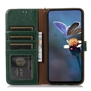 Google Pixel 10a Pung læder cover med RFID - grøn