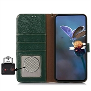 Google Pixel 10a Pung læder cover med RFID - grøn