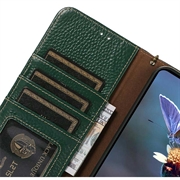Google Pixel 10a Pung læder cover med RFID - grøn