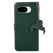 Google Pixel 10a Pung læder cover med RFID - grøn