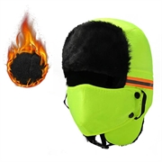 Varm vinterhue med refleksstriber og ansigtsmaske