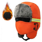 Varm vinterhue med refleksstriber og ansigtsmaske