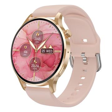 Watch3 pro 1,3" AMOLED Smart Watch med metalæske Bluetooth-opkald til kvinder Sundhedsarmbånd med pulsmåling - guld