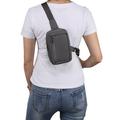 Vandafvisende bryst- og skuldertaske i nylon - passer til 6.5"- 7.2"-telefoner - mørkegrå