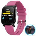 Vandtæt Bluetooth Smartwatch m/ IR Termometer CV06 - Hot Pink