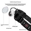 Vandtæt LED halsbånd med Apple AirTag 1/2 holder til hund - Stor 38-60cm - Grøn