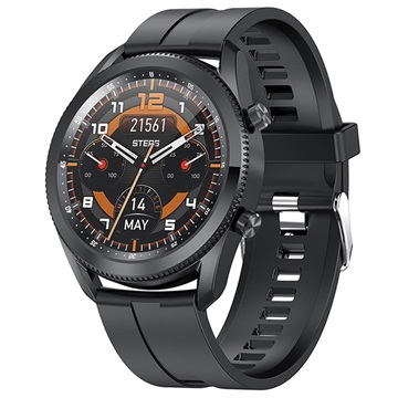 Vandtæt Smartwatch med Pulsmåler L16 - Silikone - Sort