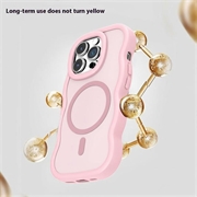 iPhone 16 Pro Max Bølgekant magnetisk hybrid cover - pink