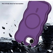 iPhone 16e Bølgekant magnetisk hybrid cover - lilla