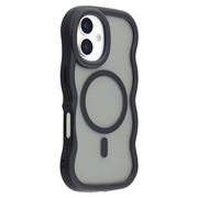 iPhone 17 Bølgekant magnetisk hybrid cover - sort