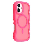 iPhone 17 Bølgekant magnetisk hybrid cover - hot pink