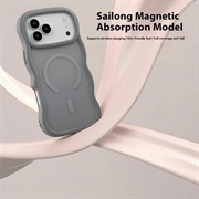 iPhone 17 Pro Max Bølgekant magnetisk hybrid cover - grå