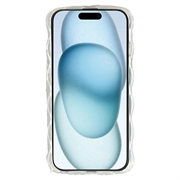 iPhone 15 TPU-cover med bølgede kanter og oliemaleri - Blomster