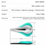 West Biking YP0801256 Memory Foam cykelsadelbetræk