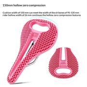 West Biking YP08012653D Honeycomb hul cykelsadel - lyserød