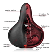 Aktiv reflekterende ergonomisk cykelsadel med affjedringskugle - rød / sort