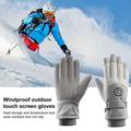 Vindtætte udendørs vinterhandsker med berøringsskærm - kvinder - grå/hvid
