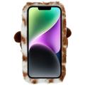 3D Plush Furry Vinter iPhone 14 Plus TPU Cover - Brun Corgi