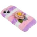 3D Plush Furry Vinter iPhone 14 Plus TPU Cover - Pink Rose
