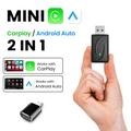 Trådløs CarPlay & Android Auto 2-i-1 USB-dongle med USB-C-adapter