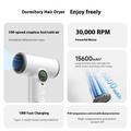 Trådløs hårtørrer med 100 hastigheder, kølig/varm, smart display - hvid