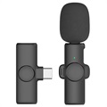 Trådløs Lavalier / Lapel Mikrofon K2 - USB-C - Sort